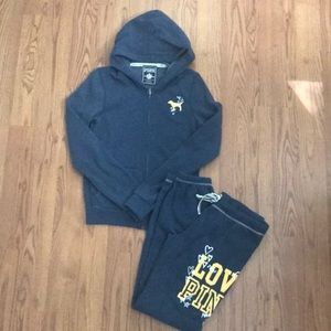 Victoria Secret PINK Sweatshirt Hoodie Jogger Set